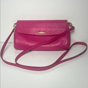 Fendi 2WAY Pink Leather Crossbody Clutch Bag